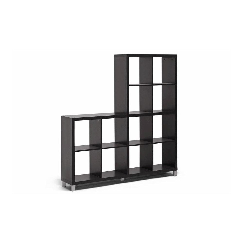 Baxton Studio Sunna Dark Brown Modern Cube Shelving Unit