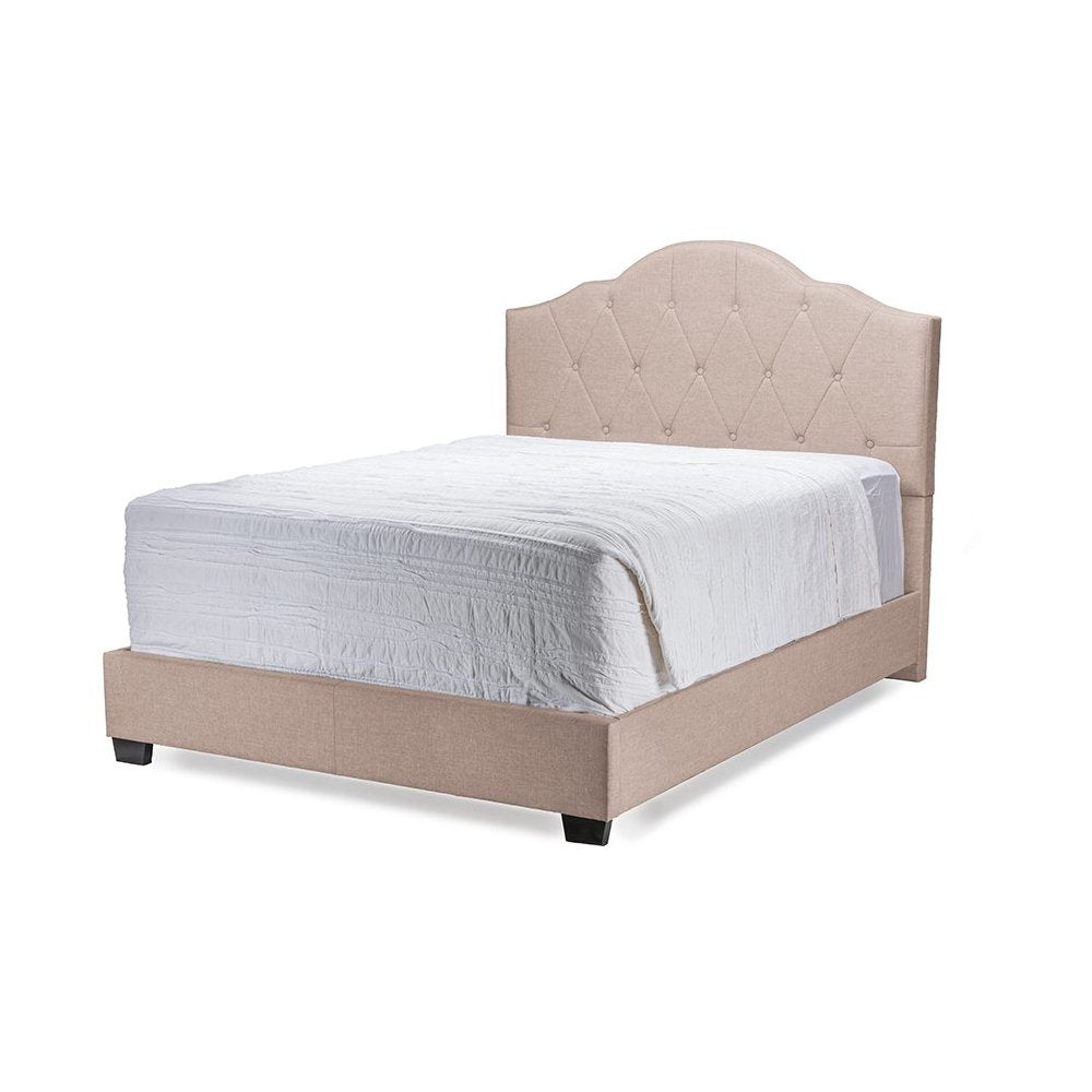 Juliet Light Brown Tufted King Size Bed