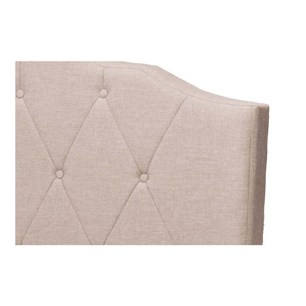 Juliet Light Brown Tufted King Size Bed