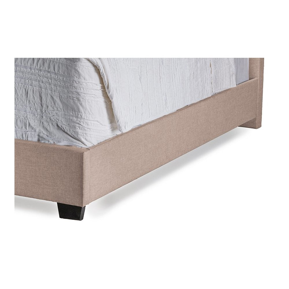 Juliet Light Brown Tufted King Size Bed