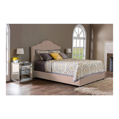 Juliet Light Brown Tufted King Size Bed