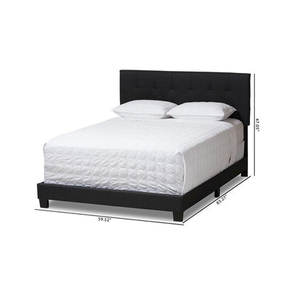 Brookfield Modern and Contemporary Charcoal Grey Fabric Full Size Bed