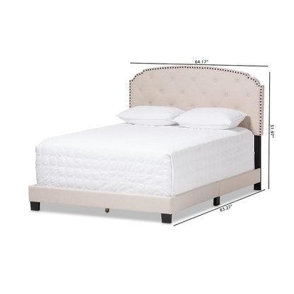 Lexi Modern and Contemporary Light Beige Fabric Upholstered Full Size Bed