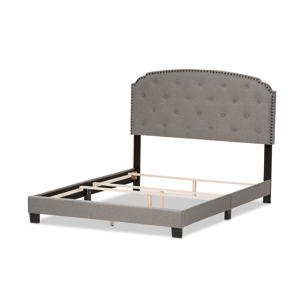 Lexi Modern and Contemporary Light Grey Fabric Upholstered Queen Size Bed