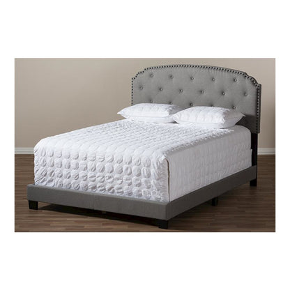 Lexi Modern and Contemporary Light Grey Fabric Upholstered Queen Size Bed
