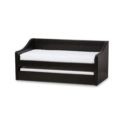 Barnstorm Modern and Contemporary Black Faux Leather Upholstered Daybed