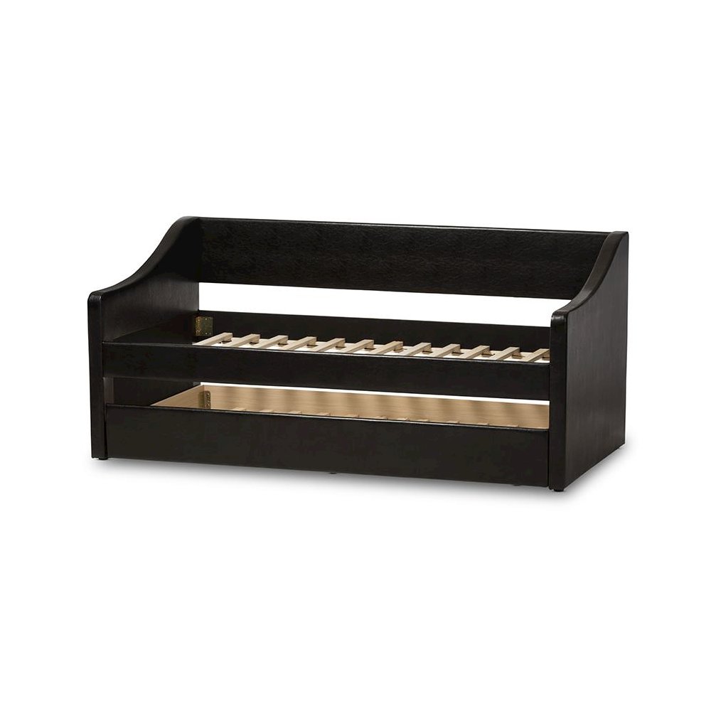 Barnstorm Modern and Contemporary Black Faux Leather Upholstered Daybed