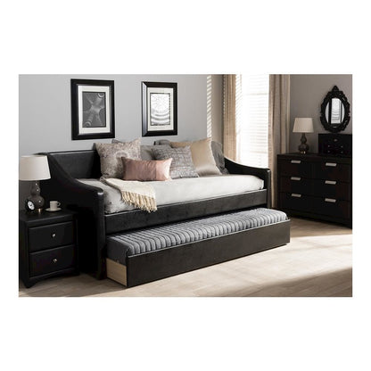 Barnstorm Modern and Contemporary Black Faux Leather Upholstered Daybed