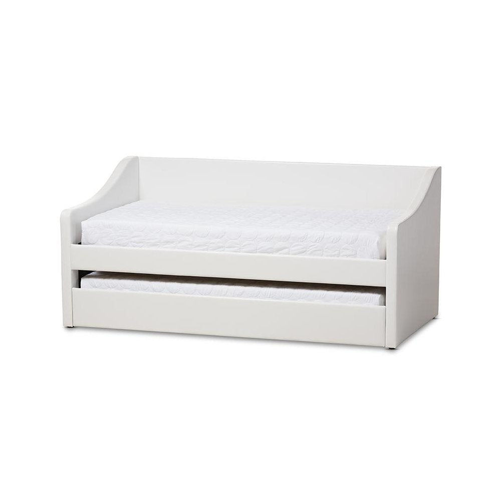 Barnstorm Modern and Contemporary White Faux Leather Upholstered Daybed