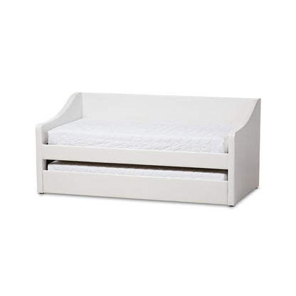 Barnstorm Modern and Contemporary White Faux Leather Upholstered Daybed