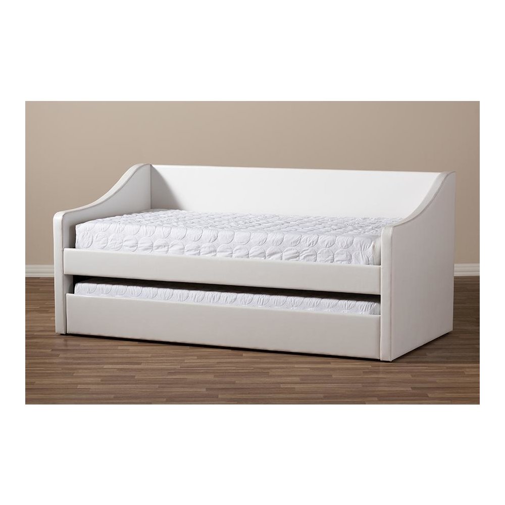 Barnstorm Modern and Contemporary White Faux Leather Upholstered Daybed