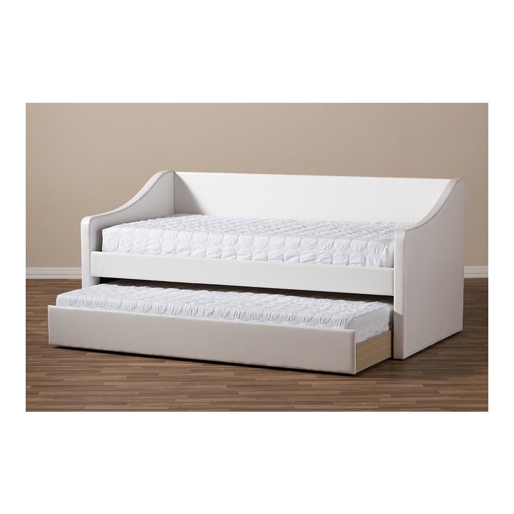 Barnstorm Modern and Contemporary White Faux Leather Upholstered Daybed