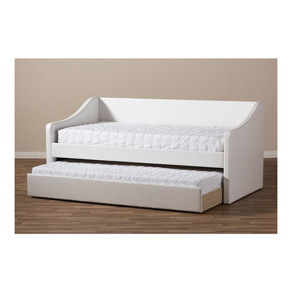 Barnstorm Modern and Contemporary White Faux Leather Upholstered Daybed