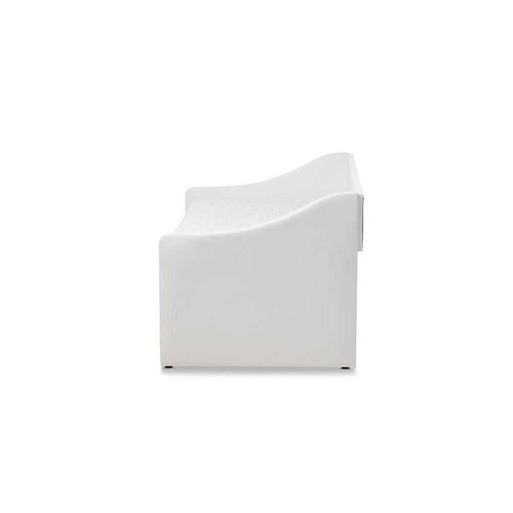 Barnstorm Modern and Contemporary White Faux Leather Upholstered Daybed