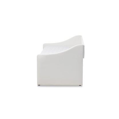 Barnstorm Modern and Contemporary White Faux Leather Upholstered Daybed