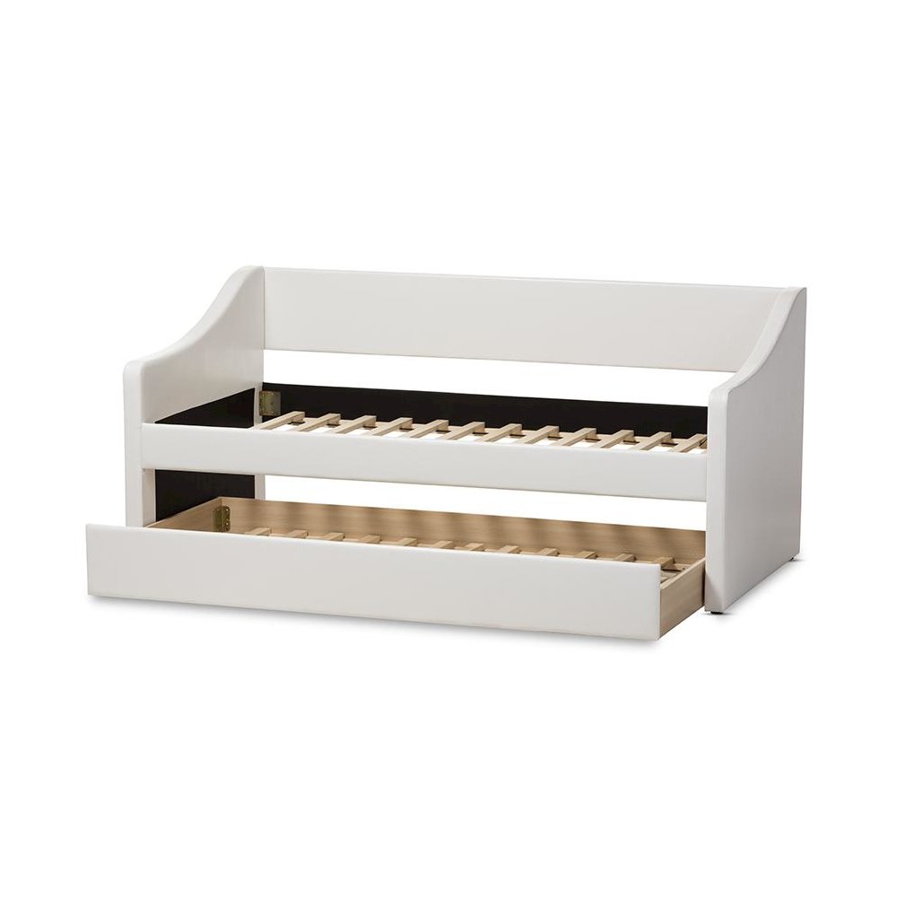 Barnstorm Modern and Contemporary White Faux Leather Upholstered Daybed