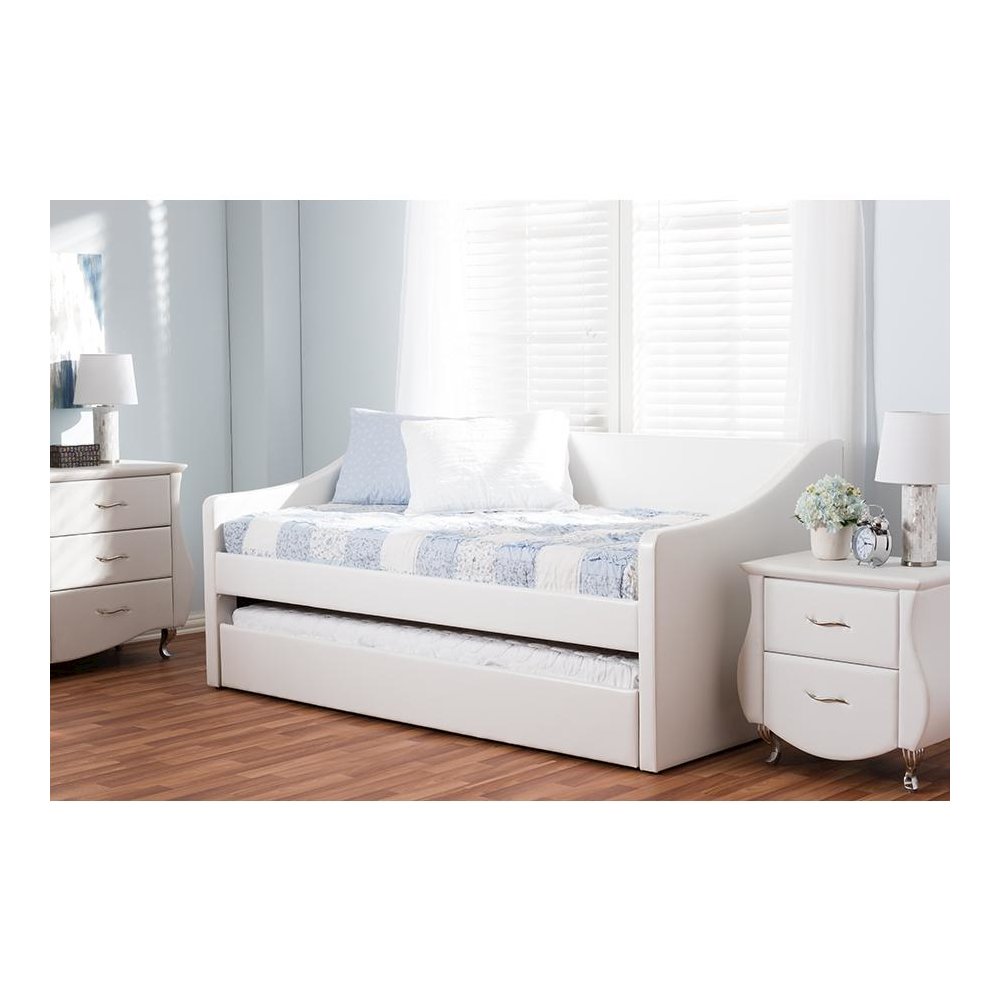 Barnstorm Modern and Contemporary White Faux Leather Upholstered Daybed
