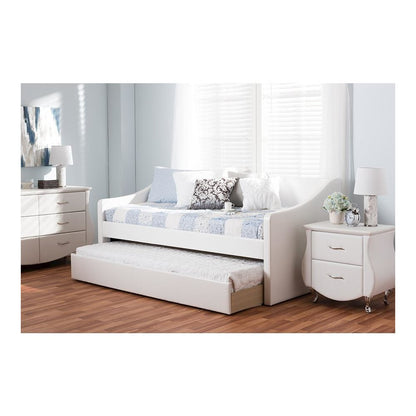 Barnstorm Modern and Contemporary White Faux Leather Upholstered Daybed