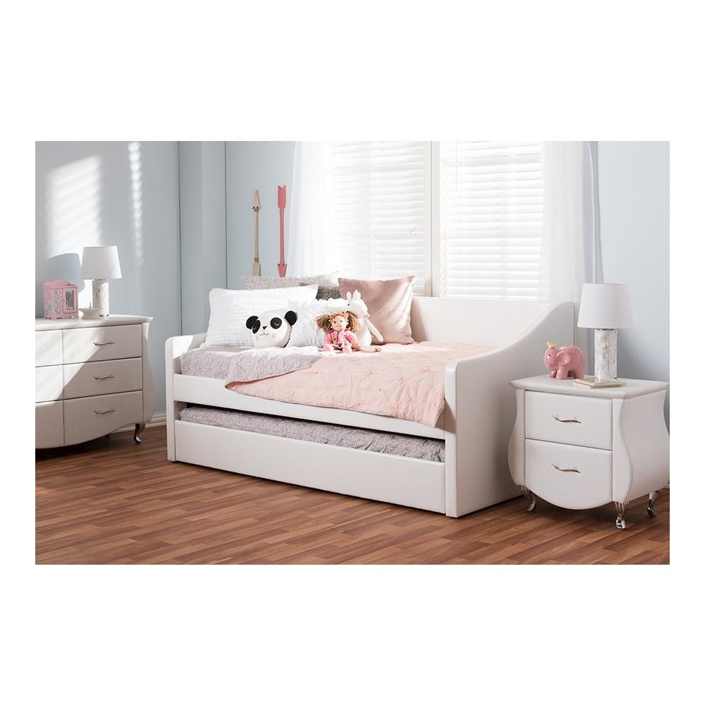 Barnstorm Modern and Contemporary White Faux Leather Upholstered Daybed