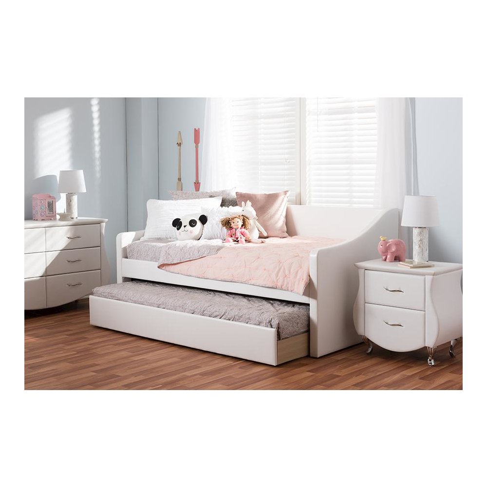 Barnstorm Modern and Contemporary White Faux Leather Upholstered Daybed