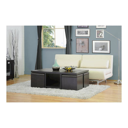 Baxton Studio Prescott Modern Table and Stool Set with Hidden Storage