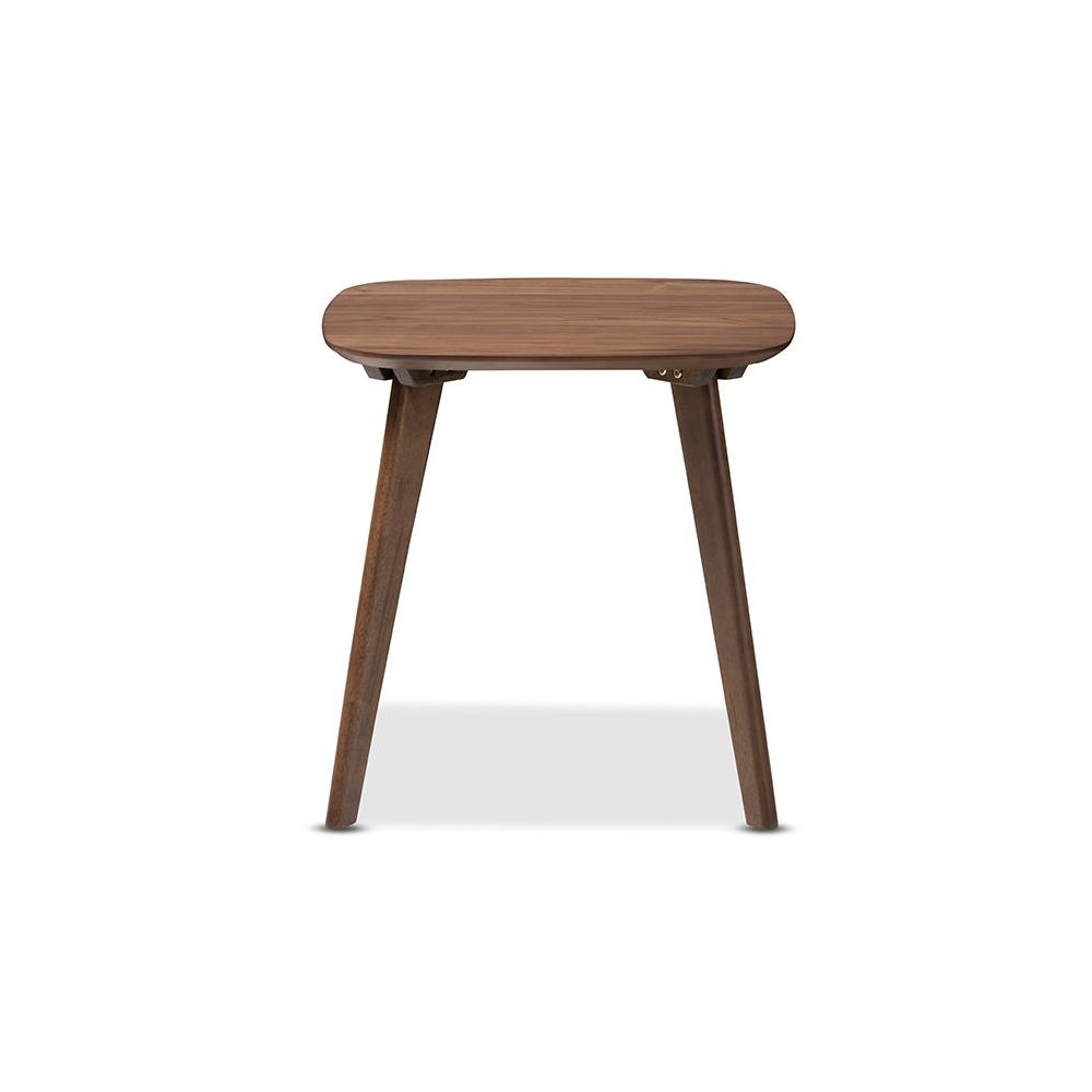 Baxton Studio Dahlia Mid-Century Modern Walnut Wood End Table