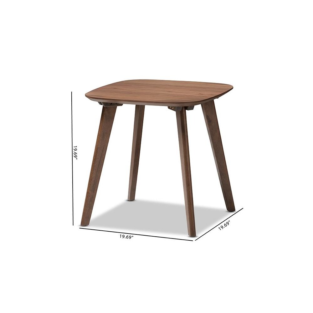 Baxton Studio Dahlia Mid-Century Modern Walnut Wood End Table