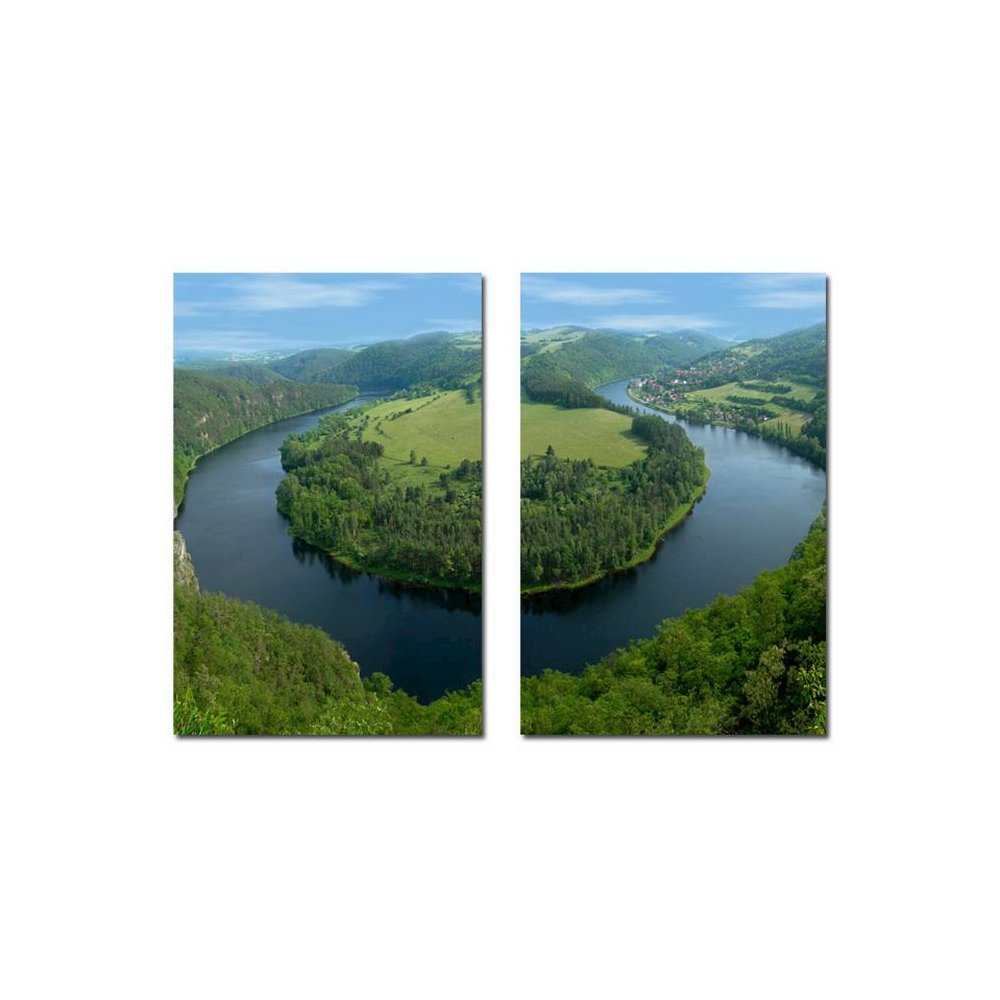 Wraparound Waterway #2 Mounted Photography Print Diptych Multi