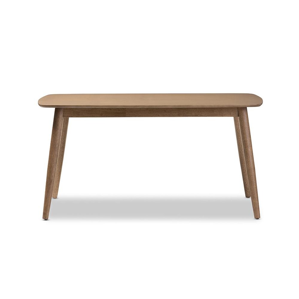 Edna Mid-Century Modern French "Oak" Light Brown Finishing Wood Dining Table