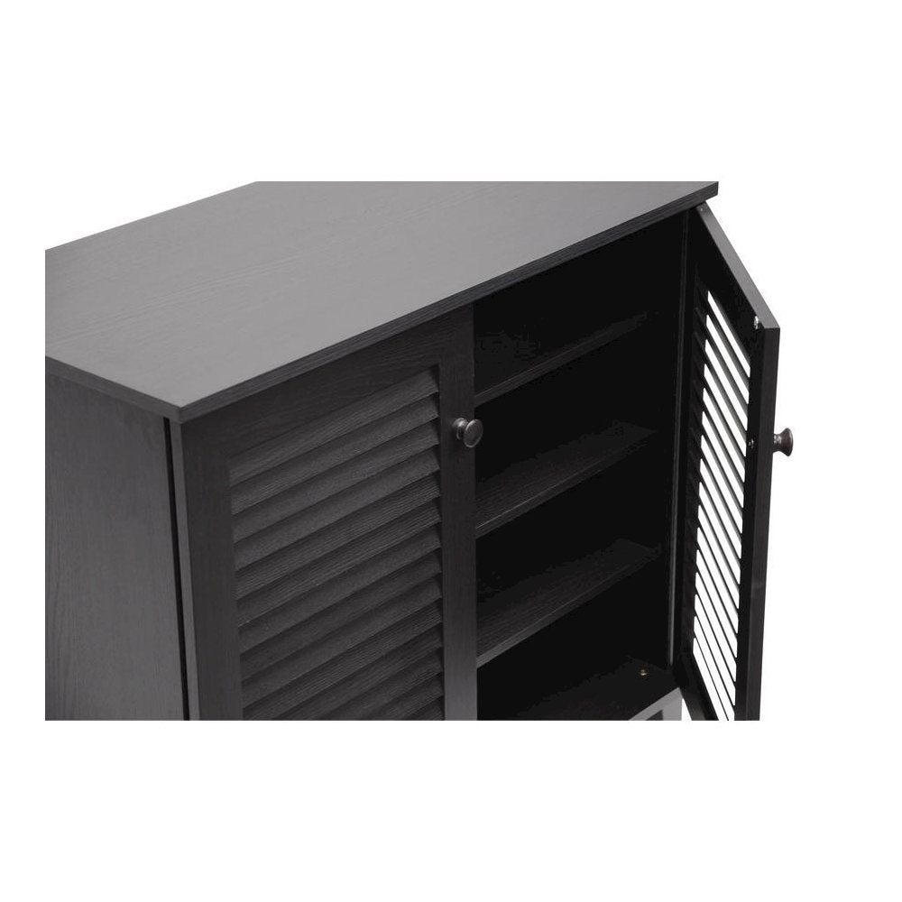 Baxton Studio Coolidge Espresso Shoe-Storage Cabinet