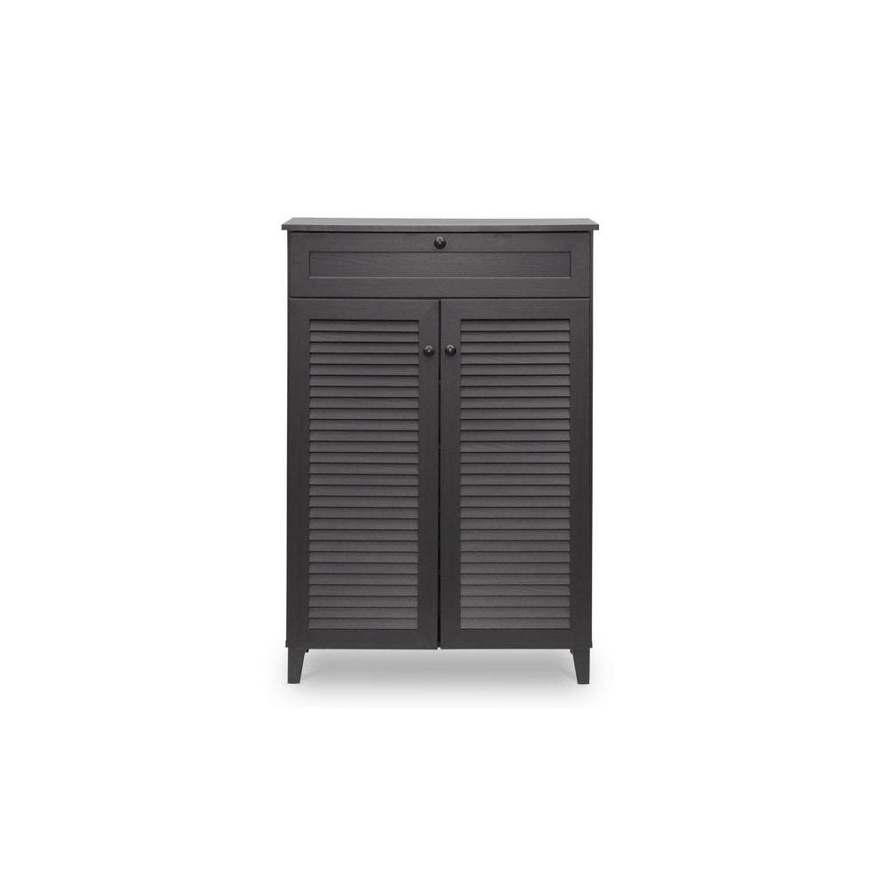 Baxton Studio Harding Espresso Shoe-Storage Cabinet