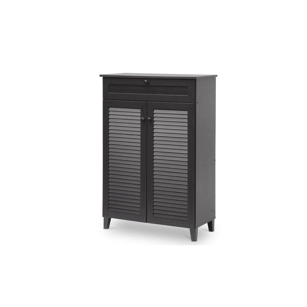 Baxton Studio Harding Espresso Shoe-Storage Cabinet