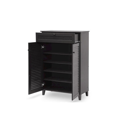 Baxton Studio Harding Espresso Shoe-Storage Cabinet