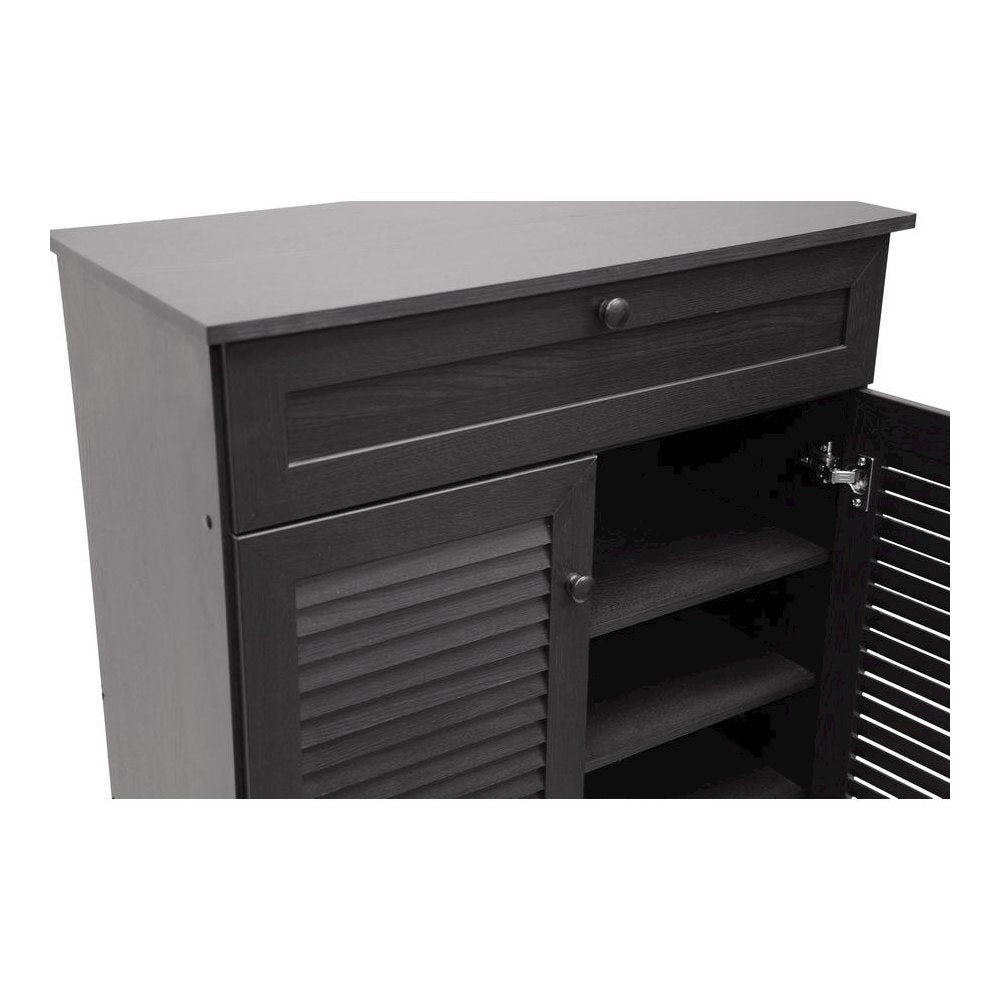 Baxton Studio Harding Espresso Shoe-Storage Cabinet
