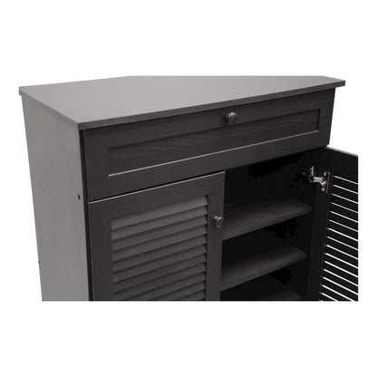 Baxton Studio Harding Espresso Shoe-Storage Cabinet