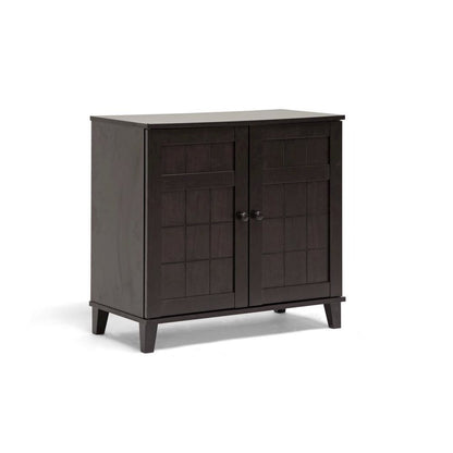 Baxton Studio Glidden Dark Brown Wood Modern Shoe Cabinet (Short)