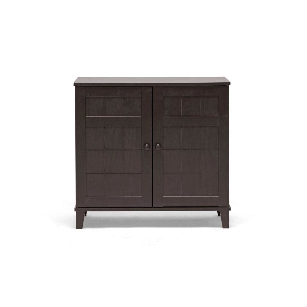 Baxton Studio Glidden Dark Brown Wood Modern Shoe Cabinet (Short)