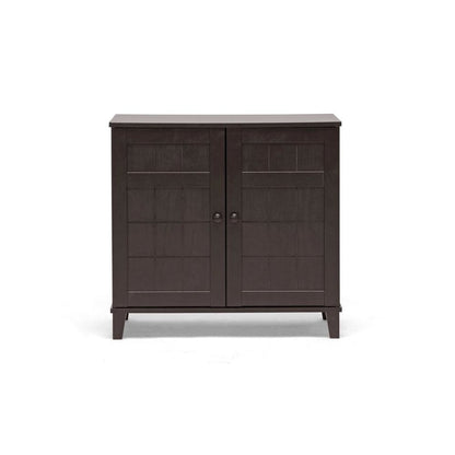 Baxton Studio Glidden Dark Brown Wood Modern Shoe Cabinet (Short)