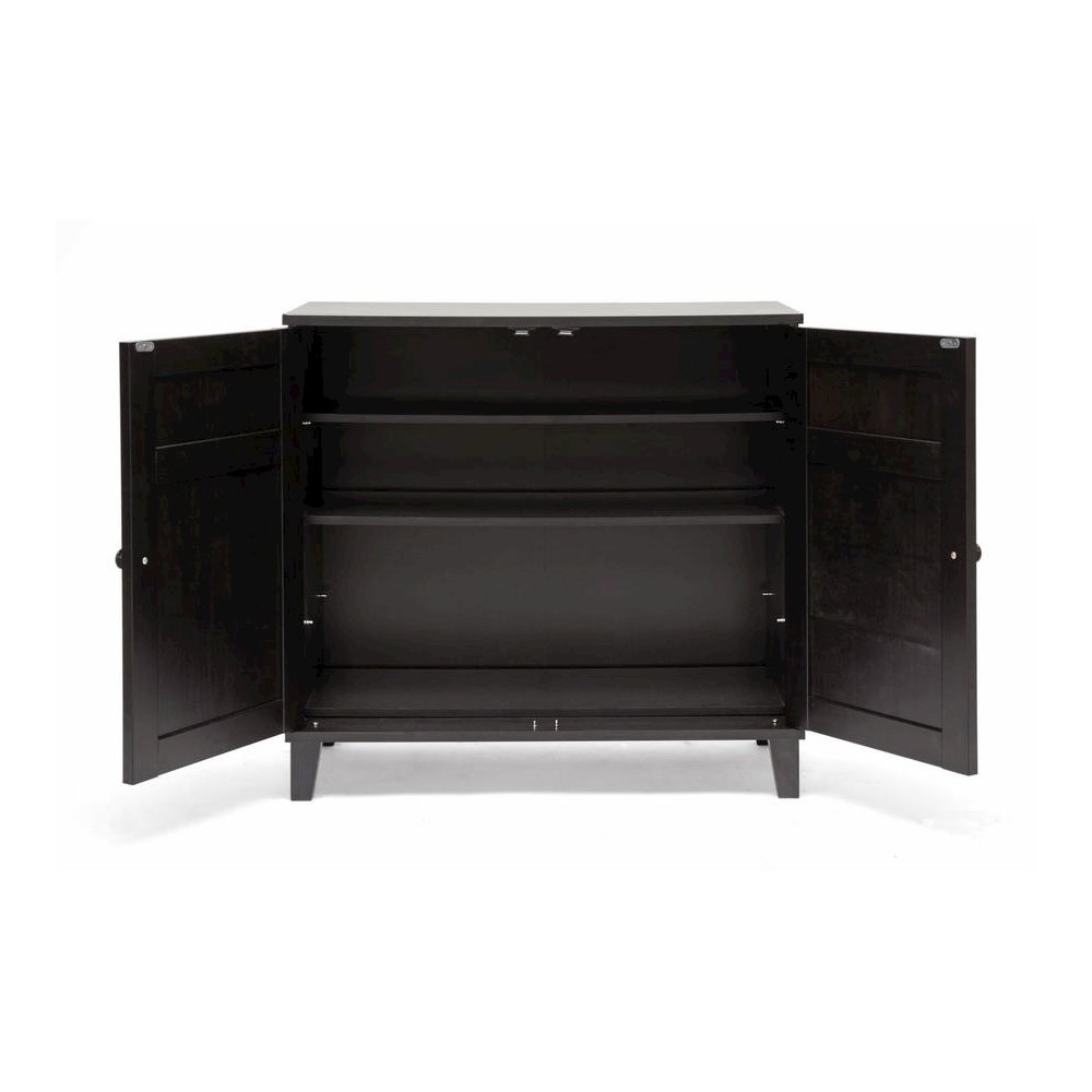 Baxton Studio Glidden Dark Brown Wood Modern Shoe Cabinet (Short)