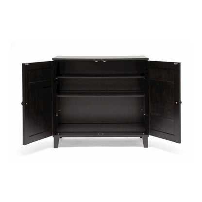 Baxton Studio Glidden Dark Brown Wood Modern Shoe Cabinet (Short)
