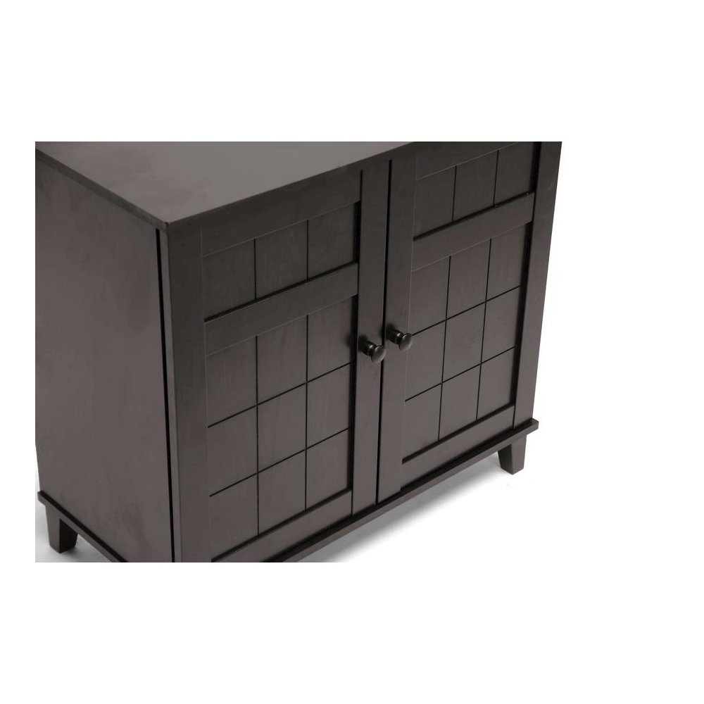 Baxton Studio Glidden Dark Brown Wood Modern Shoe Cabinet (Short)