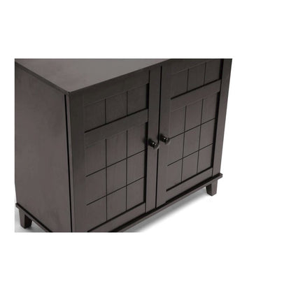 Baxton Studio Glidden Dark Brown Wood Modern Shoe Cabinet (Short)