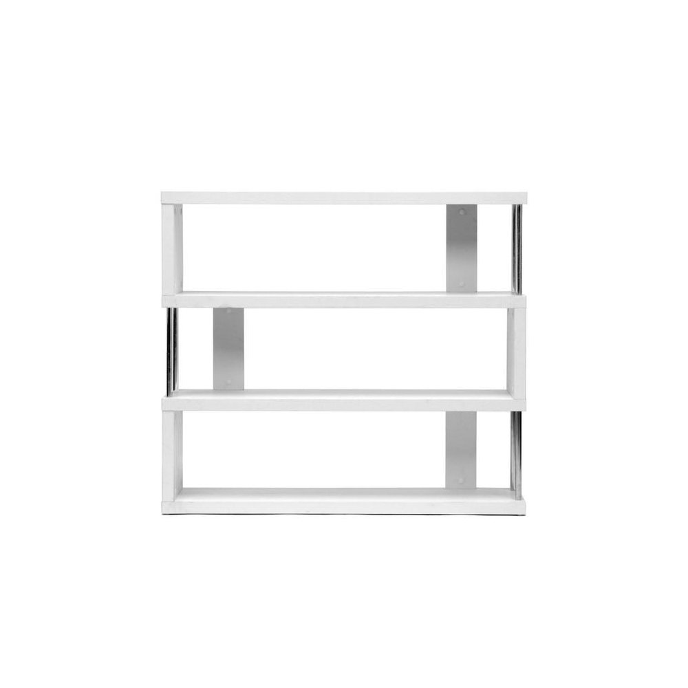 Baxton Studio Barnes White Three-Shelf Modern Bookcase