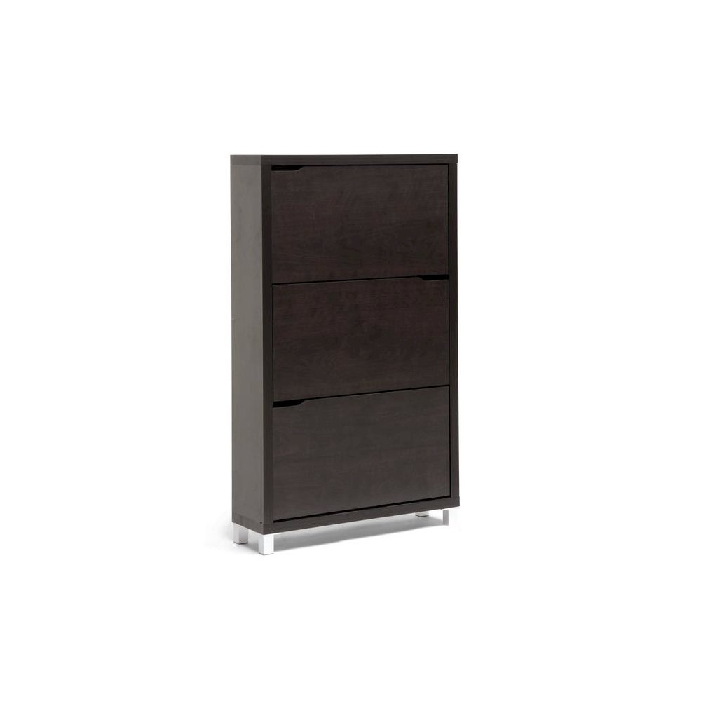 Baxton Studio Simms Dark Brown Modern Shoe Cabinet
