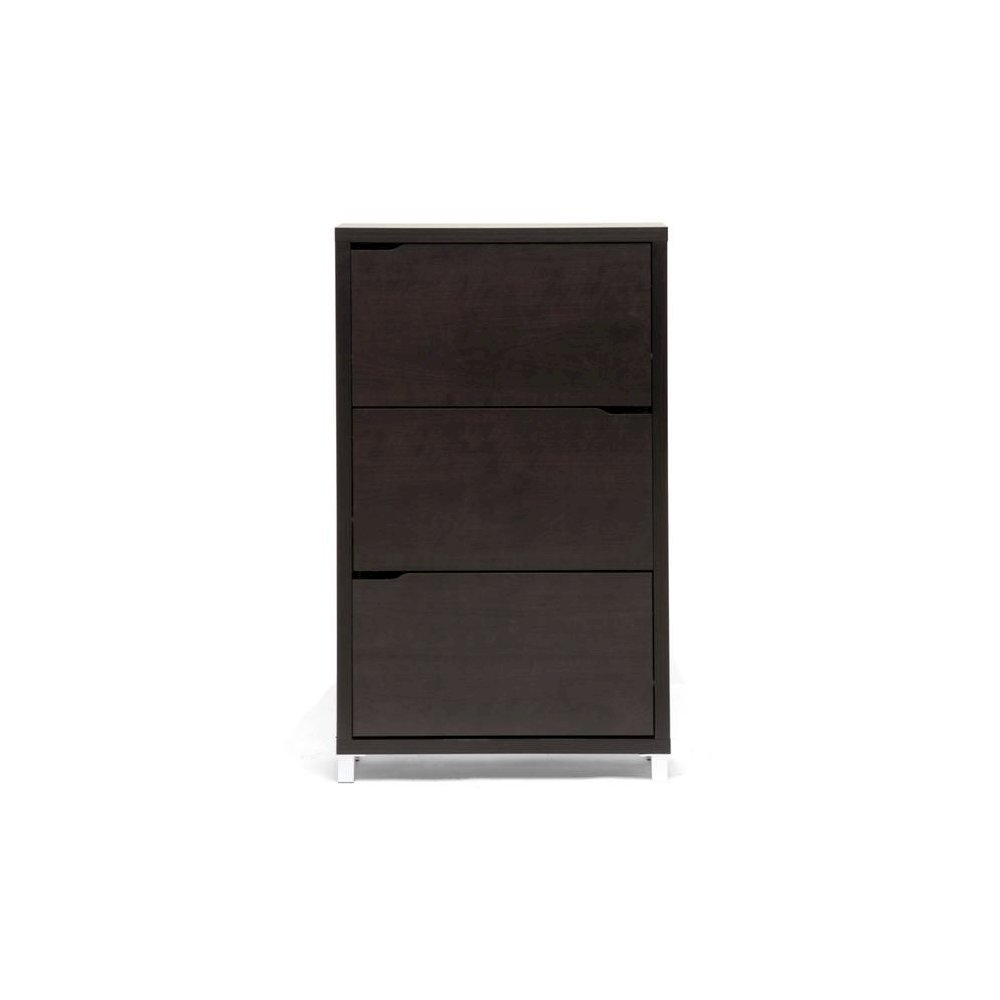 Baxton Studio Simms Dark Brown Modern Shoe Cabinet