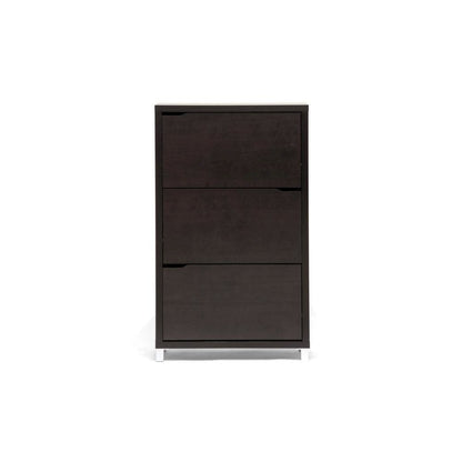 Baxton Studio Simms Dark Brown Modern Shoe Cabinet