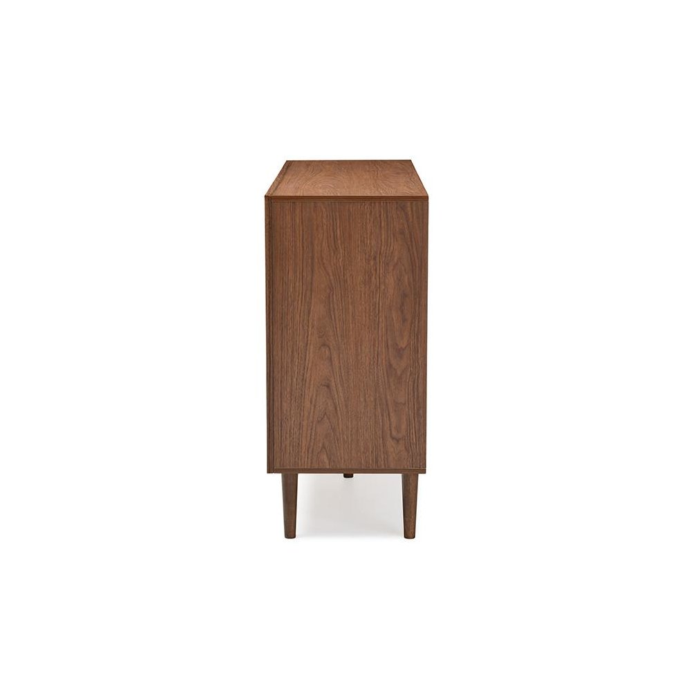 Scandinavian Style White and Walnut Wood 6-drawer Storage Dresser