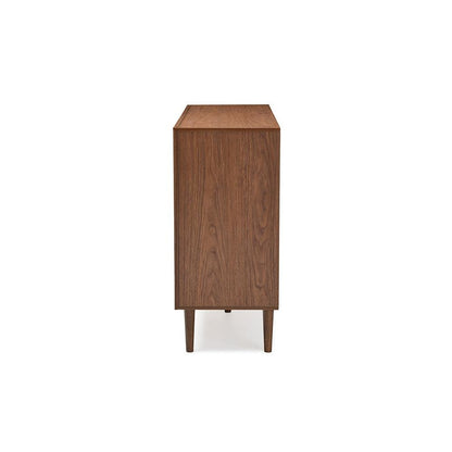 Scandinavian Style White and Walnut Wood 6-drawer Storage Dresser