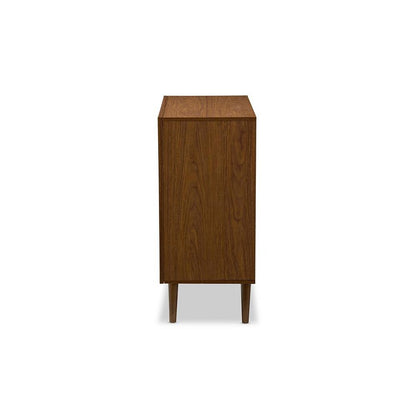 Scandinavian Style White and Walnut Wood 3-drawer Chest
