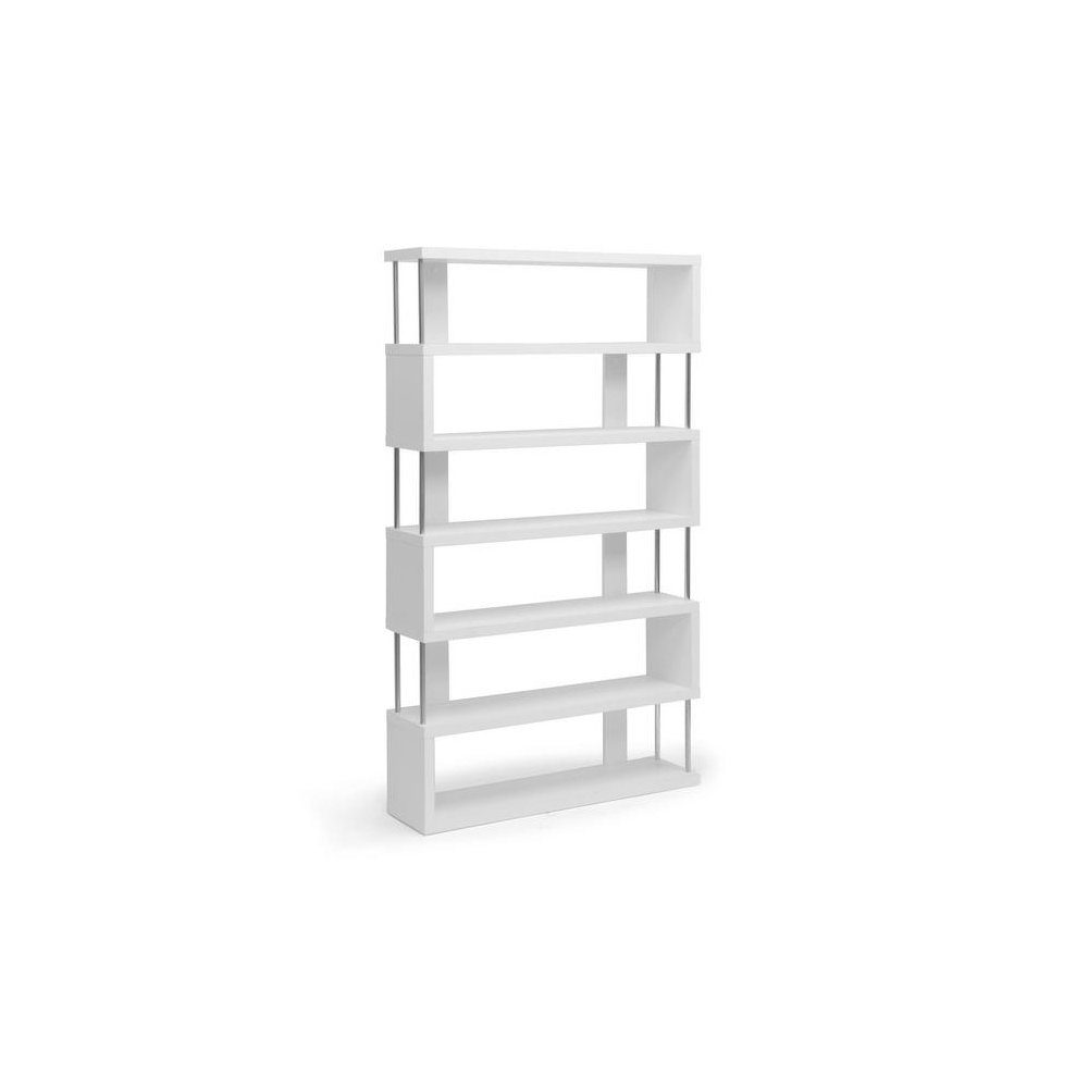 Baxton Studio Barnes White Six-Shelf Modern Bookcase